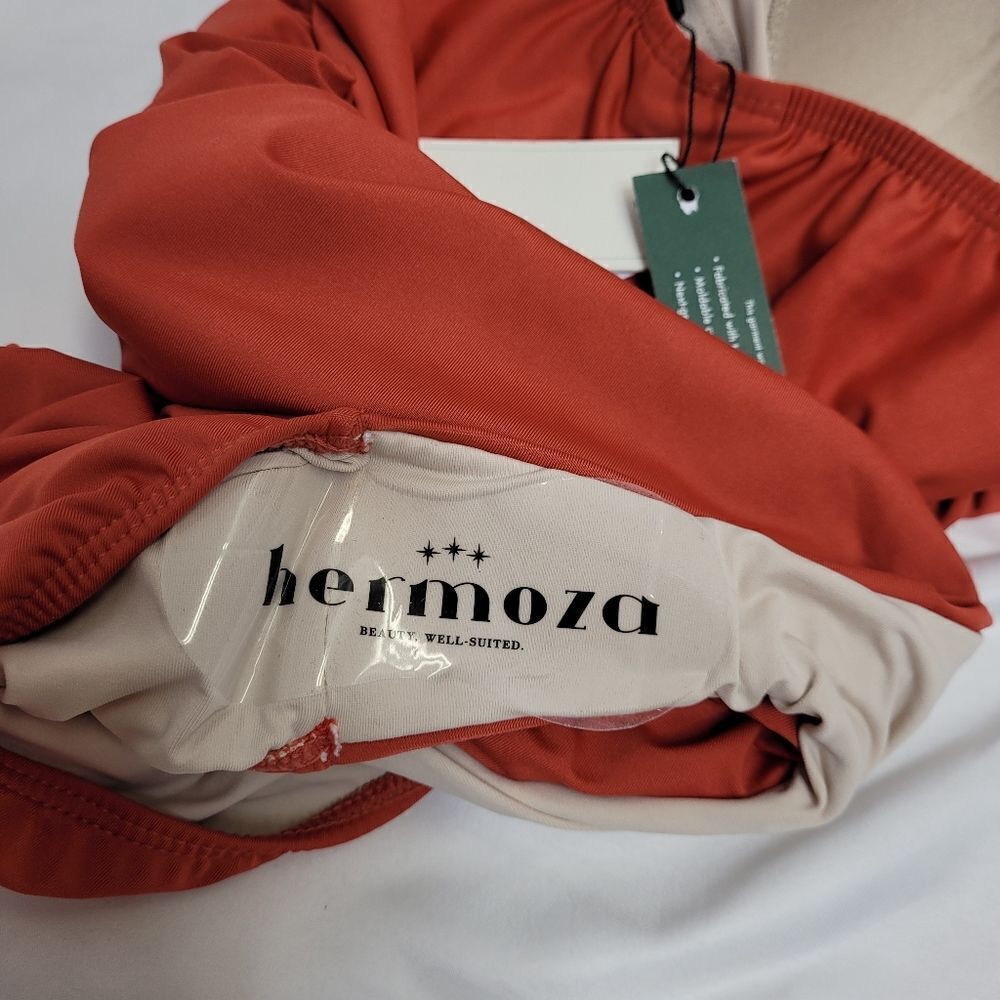NEW Hermoza fire‎ orange halter tie Marilyn one piece tummy control swimsuit 4 - Picture 7 of 13